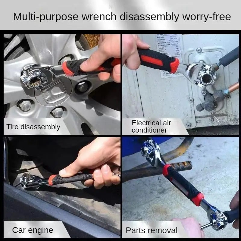 48-in-1 Universal Socket Wrench – 360° Rotating Head Multi-Tool for Auto & Home Repair