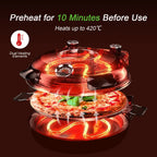 Professional Indoor Electric Pizza Oven – 1200W, 420℃ Fast Heat, Dual Control & 12" Removable Ceramic Stone