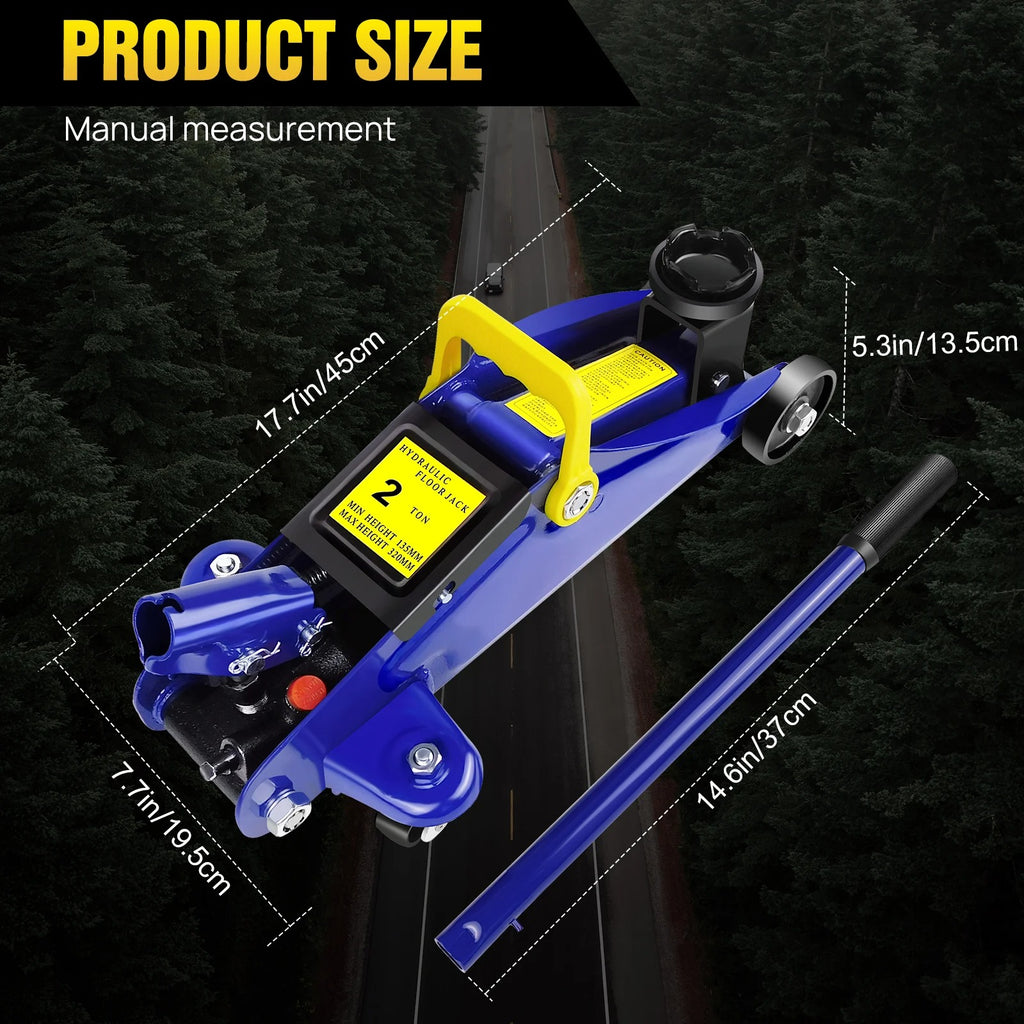 2-Ton Hydraulic Trolley Jack – Heavy-Duty Steel Floor Jack for Cars & Vans (135–320mm Lift)