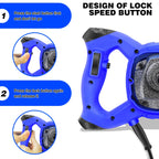 2600W Portable Electric Cement Mixer, 6 Speed Handheld Mixer Stirring Tool for Mixing Grout Paint Mortar Mud Plaster Tool