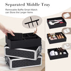 Makeup Trolley Case Detachable 4 in 1 Alloy Train Briefcase for Nail Manicure on Wheels Lock Salon Large Capacity Storage Case