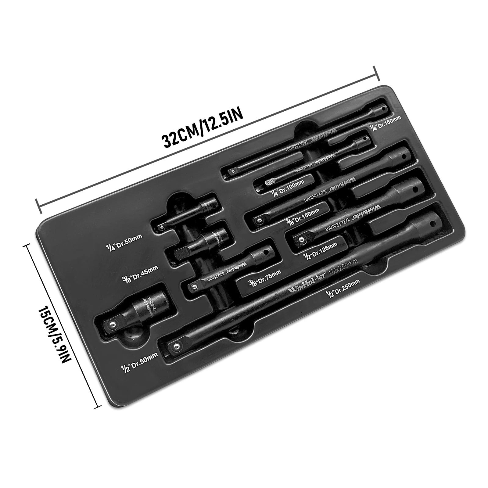 9-Piece Impact Extension Bar Set (1/4", 3/8", 1/2" Drive)