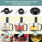 TopStrong 6-in-1 Food Processor 800W with 2L Bowl, 3 Speeds & Pulse – Chop, Slice, Shred & Knead Dough