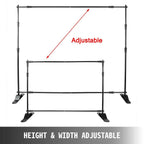 3x2.4M Backdrop Background Stand Adjustable Telescopic Backdrop Banner Stand for Photocall Video Wedding Event Party