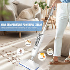 1500W Steam Mop with Detachable Handheld Cleaner – Powerful Floor Steamer for Carpet, Laminate & Hardwood Floors
