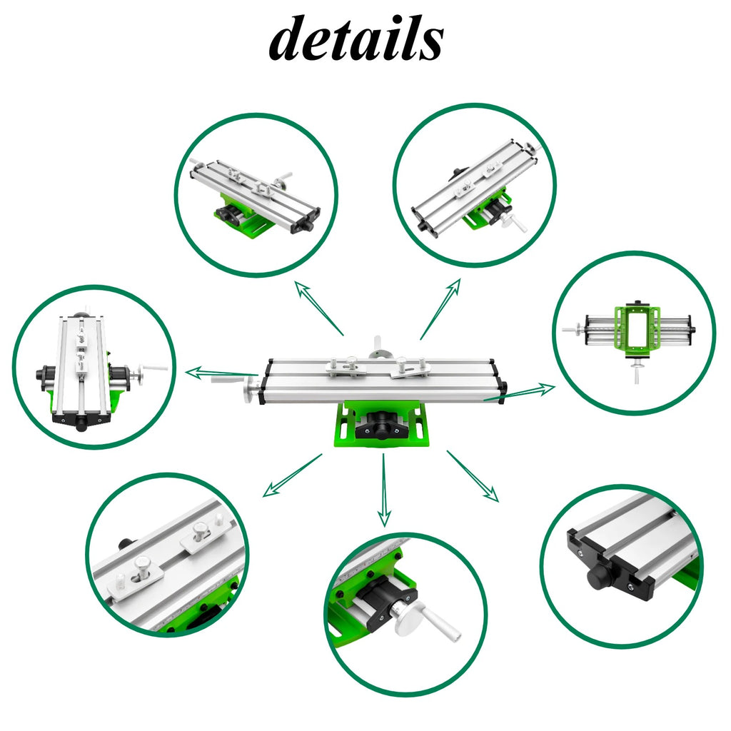 ALLSOME BG-6300 Compound Table Working Cross Slide Table Worktable for Milling Drilling Bench Multifunction Adjustable X-Y