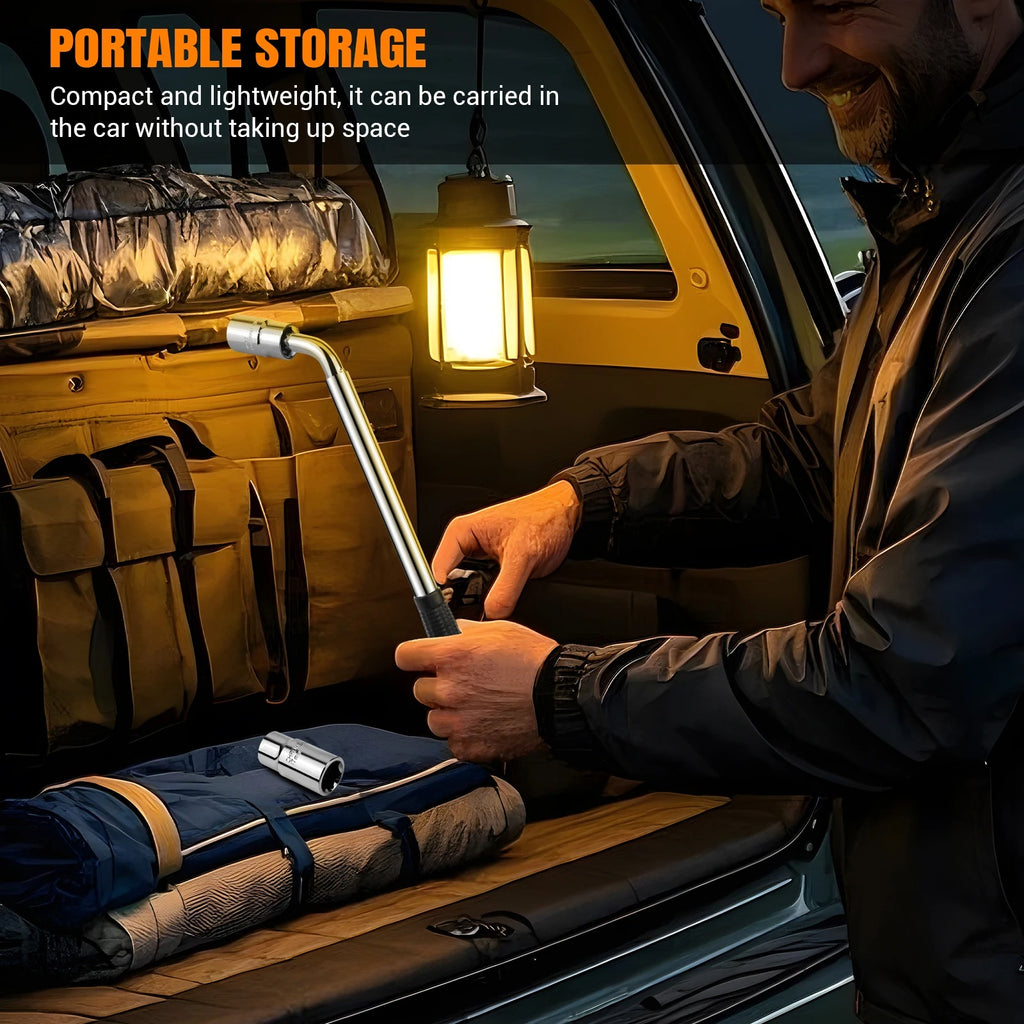 High-Torque Telescopic Wheel Nut Wrench – Universal Extendable Lug Wrench for Roadside Breakdown Emergencies