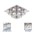 36W LED Ceiling Light Crystal Chandelier Pendant Lamp, Cool White