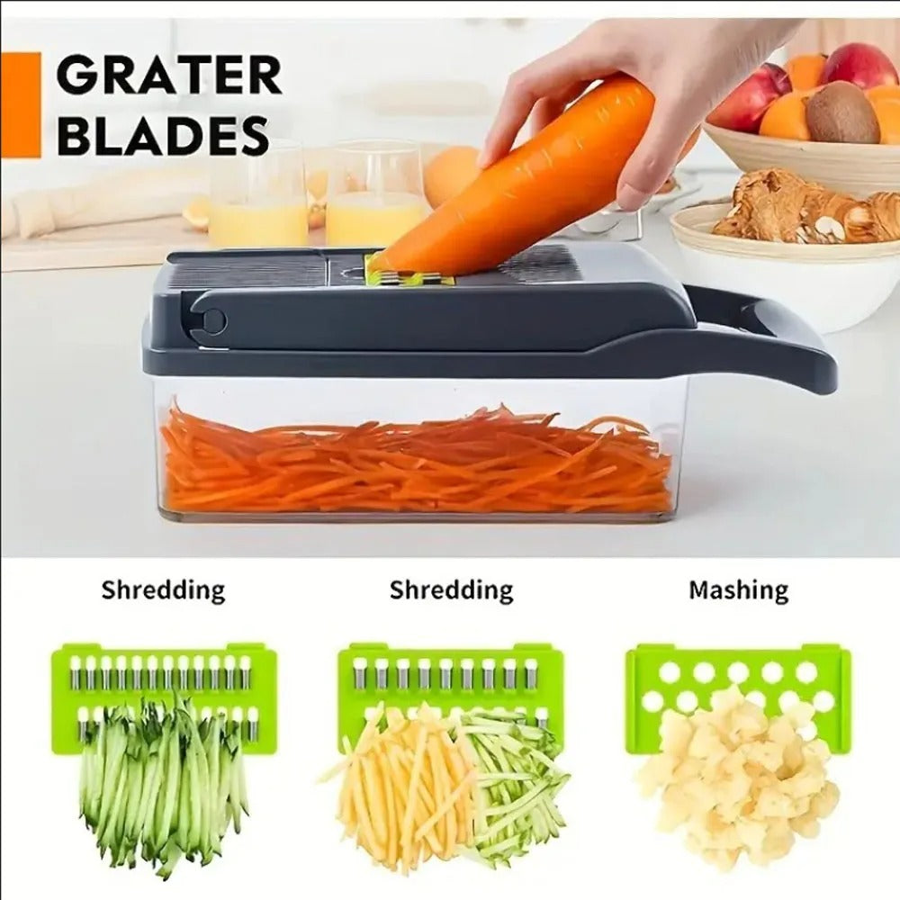 Vegetable Chopper Cutter Mandoline Slicer Cheese Grater - Food Onion Salad Veggie Chopper with Container - Kitchen Tools Gadgets