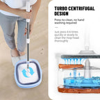 VickHome 360° Turbo Spin Mop and Bucket Set with 2.5L Capacity, Stainless Steel Handle & 3 Mop Heads