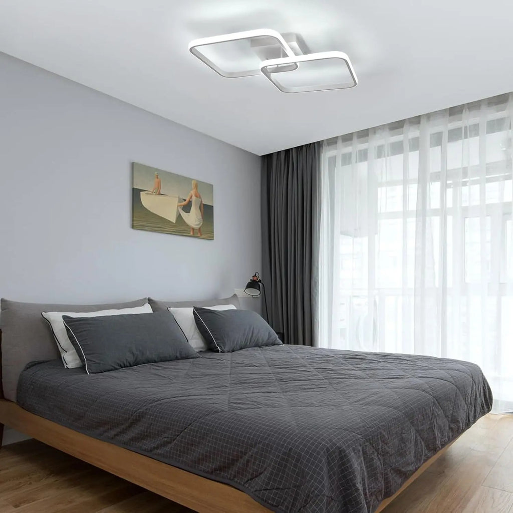 50W 5625LM LED Ceiling Light Dimmable,Ceiling Lamp with Remote Control 3000K-6500K 59cm,Modern Square Ceiling Lamps for Bedroom
