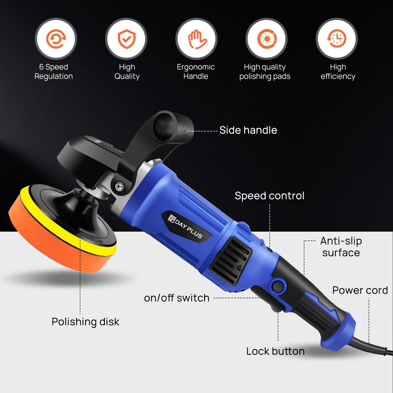 Professional 1400W Electric Car Polishing Machine – Complete 22-Piece Buffer & Detailing Set