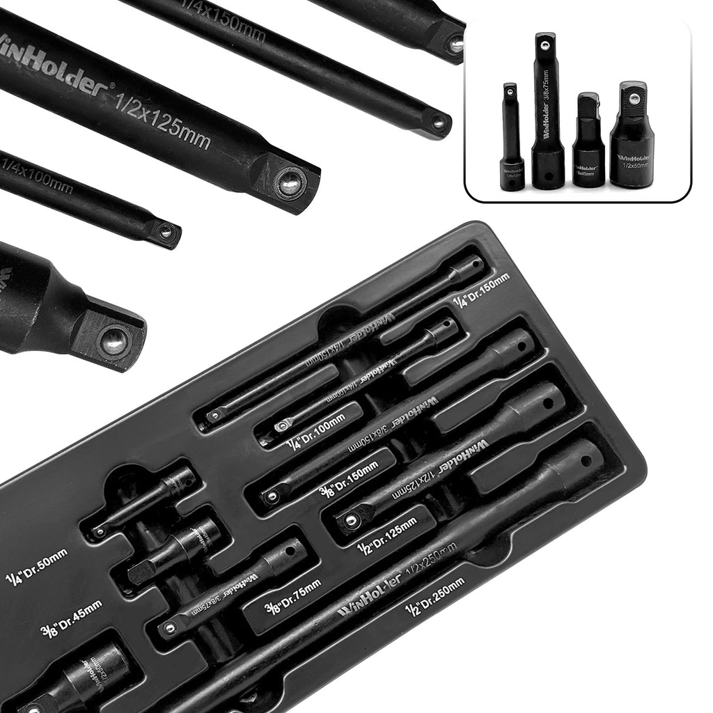 9-Piece Impact Extension Bar Set (1/4", 3/8", 1/2" Drive)