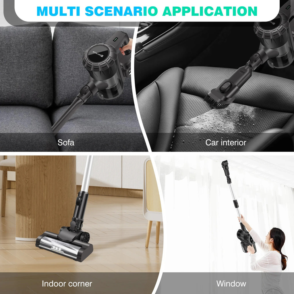 Cordless Upright Stick Vacuum Cleaner,3 In 1 Wireles Handheld Vacuum Cleaner 130000RPM Brushless for Carpets, Hard Floor