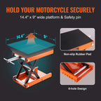 1100 LBS Motorcycle Lift Motorcycle Scissor Lift Jack with Wide Deck & Safety Pin Steel Scissor Jack Fit for Motorcycle   4.9   308 Reviews   ౹   1,000+ sold