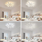 Modern LED Ceiling Light 48W – Dimmable V-Shaped Acrylic Flush Mount with Remote Control, 3000K/4000K/6500K for Bedroom, Living Room & Kitchen