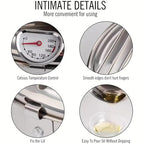 Induction-Compatible Stainless Steel Frying Pot – 2.2L Deep Fryer with Precision Temperature Control & Oil-Saving Design