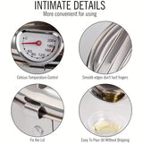 Induction-Compatible Stainless Steel Frying Pot – 2.2L Deep Fryer with Precision Temperature Control & Oil-Saving Design
