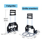 Folding luggage trolley portable hand truck lightweight aluminum luggage home warehouse garden office trolley Load 80KG