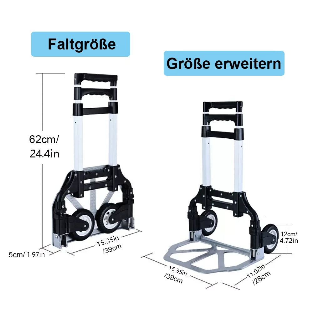 Folding luggage trolley portable hand truck lightweight aluminum luggage home warehouse garden office trolley Load 80KG