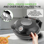 Professional Indoor Electric Pizza Oven – 1200W, 420℃ Fast Heat, Dual Control & 12" Removable Ceramic Stone