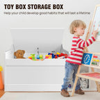 Wooden Storage Bench with Lid – 2-in-1 Toy & Blanket Box, Large Capacity with Safety Hinges