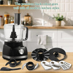 TopStrong 6-in-1 Food Processor 800W with 2L Bowl, 3 Speeds & Pulse – Chop, Slice, Shred & Knead Dough