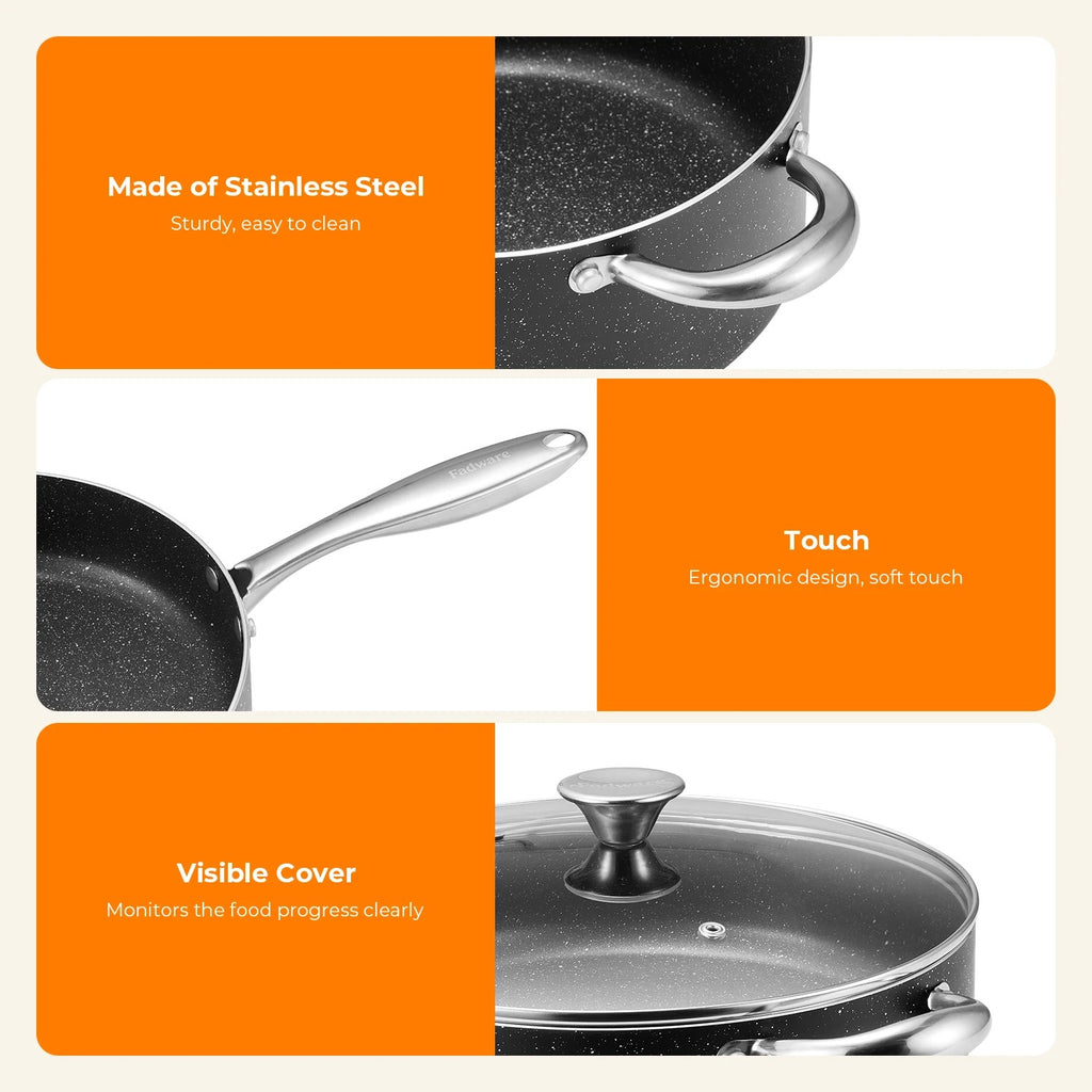 Premium Aluminium Non-Stick Pot & Pan Set (10pc) – Oven-Safe, Dishwasher-Safe & Induction-Ready