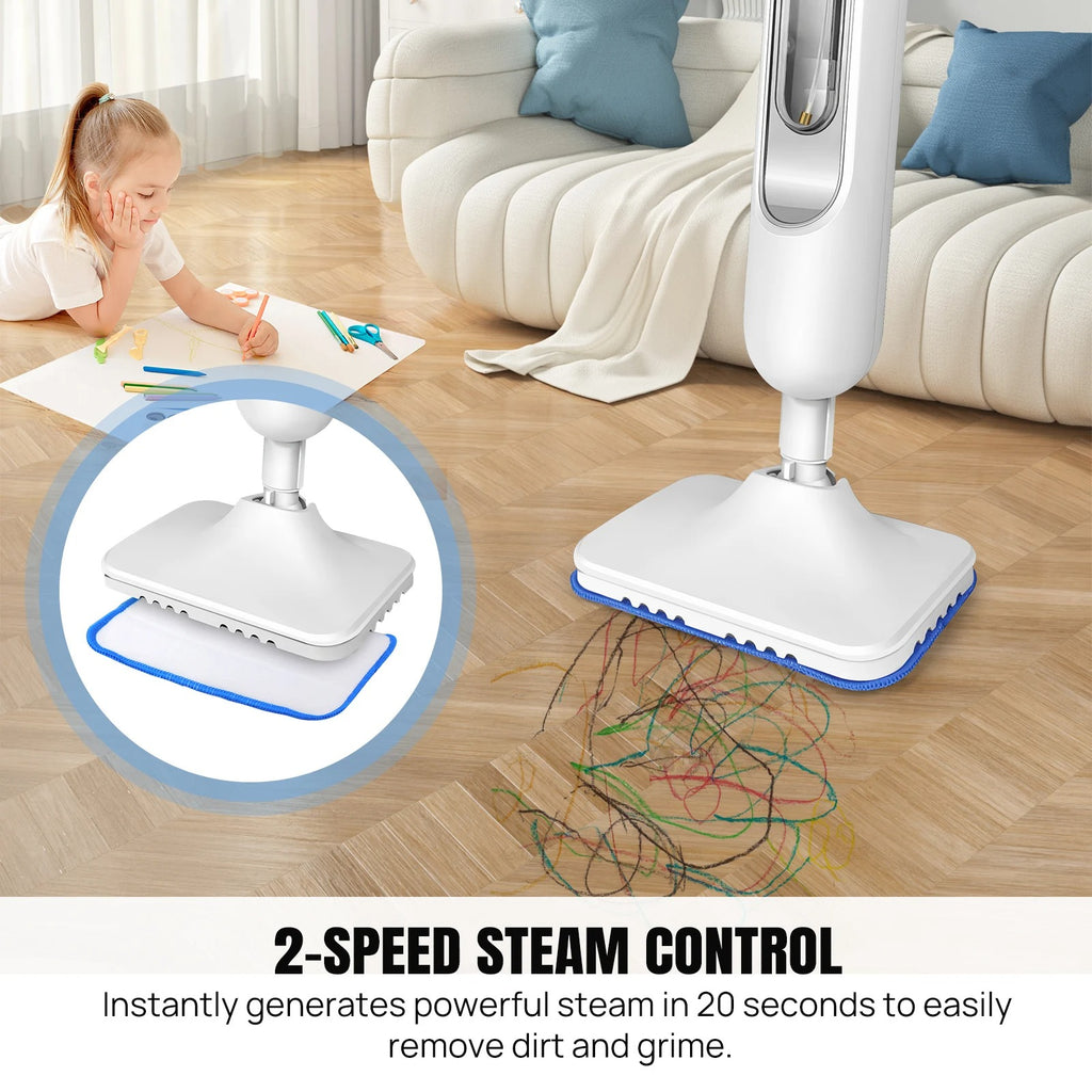 1500W Steam Mop with Detachable Handheld Cleaner – Powerful Floor Steamer for Carpet, Laminate & Hardwood Floors