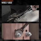 HORUSDY 12-Piece Metric Spanner Set – Chrome Vanadium Steel Open & Ring Wrench Kit (8-19mm) with Storage Rack