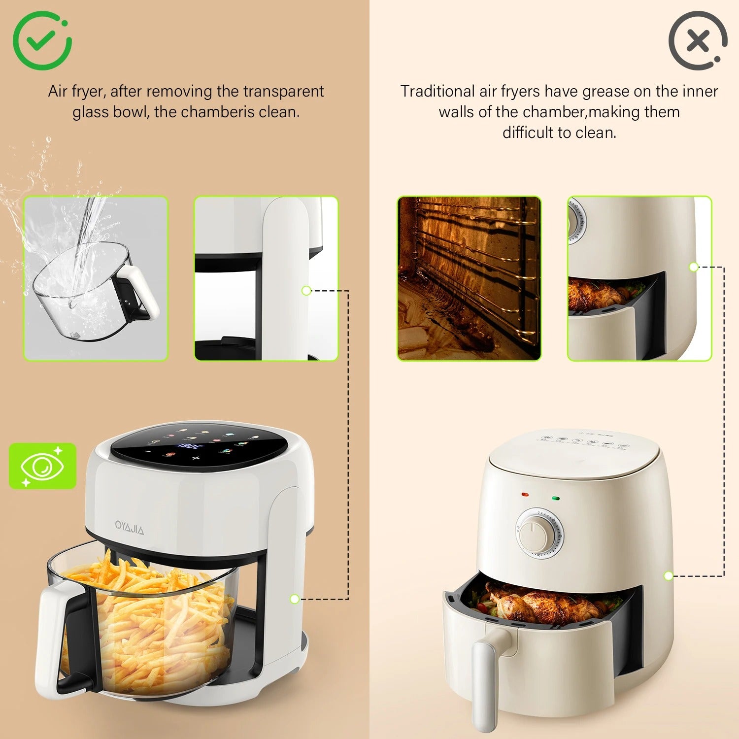 1800W Digital Air Fryer – 5L Large Capacity Oil-Free Cooker with Energy-Saving Rapid Hot Air Technology