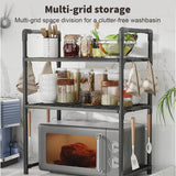 Kitchen Storage Organiser Rack – Heavy-Duty Countertop Shelf for Microwave, Oven & Kitchen Accessories