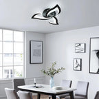Dimmable 35W LED Ceiling Light with Remote – Black Acrylic Flower Design, 3000K–6500K Adjustable Lighting