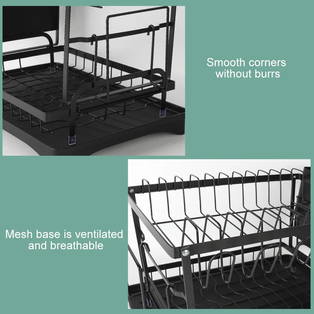 Drainer rack kitchen sink Kitchen Adjustable Plates Organizer Dish Bowl Drainer Storage Rack Cutlery Storage Holder