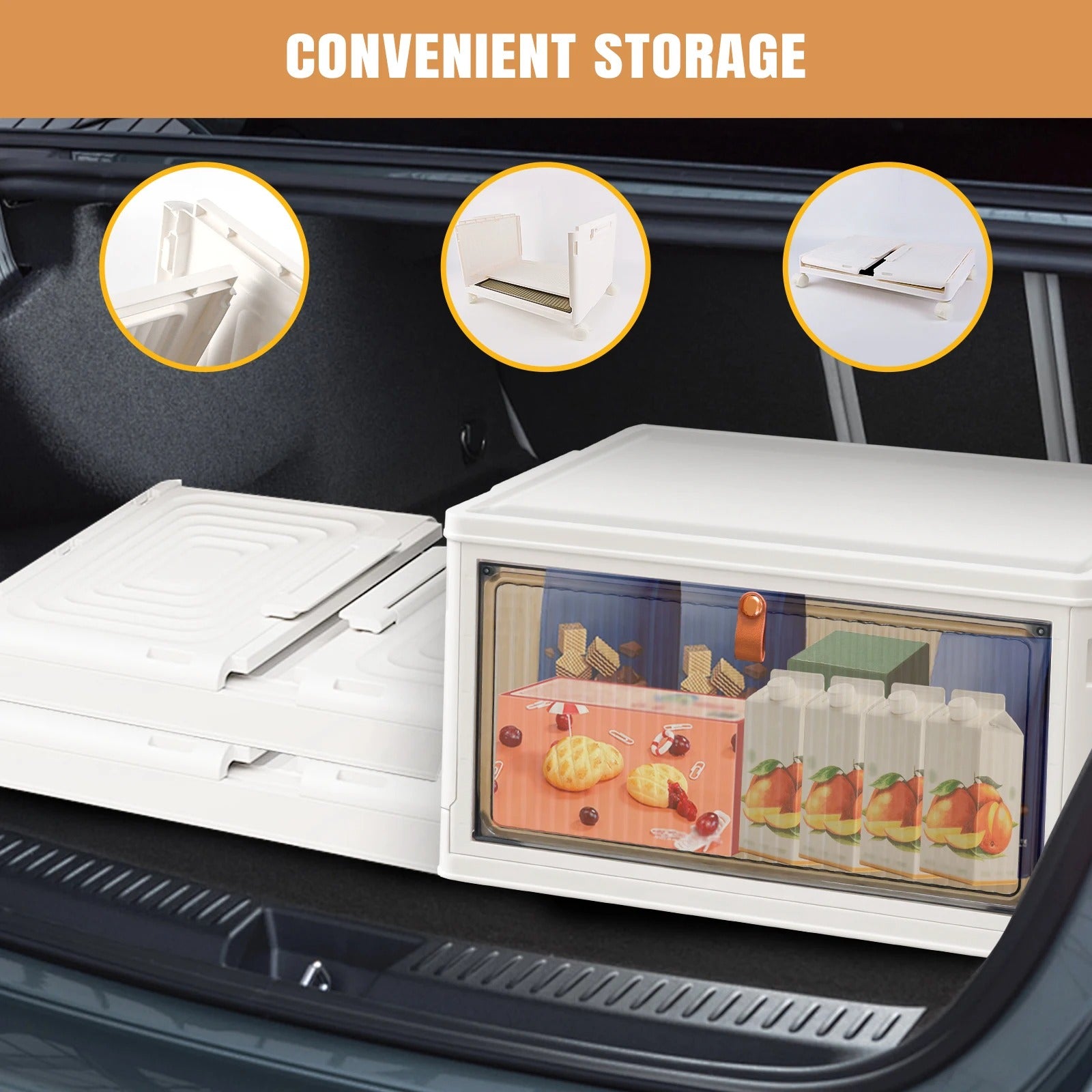 3/4/5 Tier Stackable Storage Boxes with Lids | Foldable Plastic Organiser with Lockable Wheels for Home & Office