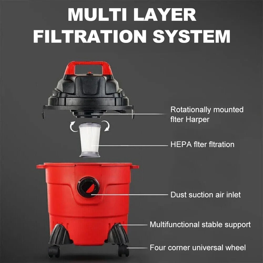 15L / 18L Dry & Wet Vacuum Cleaner with Blow Function – 4m Cord, Large Bucket Design for Home & Commercial Use