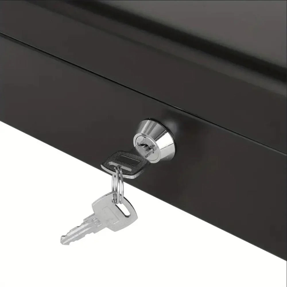 Money Box with Key -Money Tin with Lock - Small Lockable Cash Box with Coin Tray for Petty Cash Coins Notes