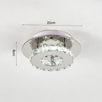 Modern Crystal Ceiling Light Stainless Steel Frame K9 Glass Crystals, 12W  LED, Cool White for Living Room Dining Room Hallway