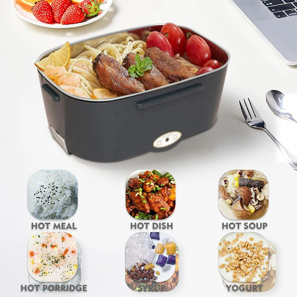 Electric Lunch Box Portable Food Heater Stainless Steel Inner Pot Food Container For Office Outdoor Camping Bento Picnic