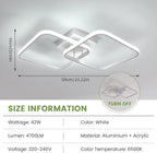 Modern Square Ceiling Light, LED Chandeliers, 42W Acrylic Ceiling Lamp for Kitchen Dining Room Living Room,6500K