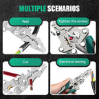 18-in-1 Foldable Wire Stripper Pliers – Multifunction Electrician Tool with Wire Cutting, Stripping & Crimping Functions | Compact Chrome Vanadium Steel Electrical Repair Tool