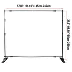3x2.4M Backdrop Background Stand Adjustable Telescopic Backdrop Banner Stand for Photocall Video Wedding Event Party