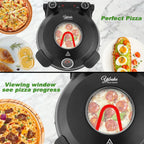 Professional Indoor Electric Pizza Oven – 1200W, 420℃ Fast Heat, Dual Control & 12" Removable Ceramic Stone