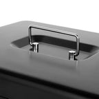 Money Box with Key -Money Tin with Lock - Small Lockable Cash Box with Coin Tray for Petty Cash Coins Notes