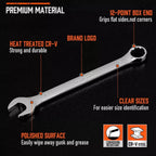 HORUSDY 12-Piece Metric Spanner Set – Chrome Vanadium Steel Open & Ring Wrench Kit (8-19mm) with Storage Rack