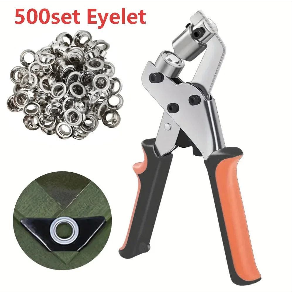 10mm Handheld Eyelet Punch Plier Kit – Heavy-Duty Grommet Tool for Leather, Fabric, Canvas & Tarps