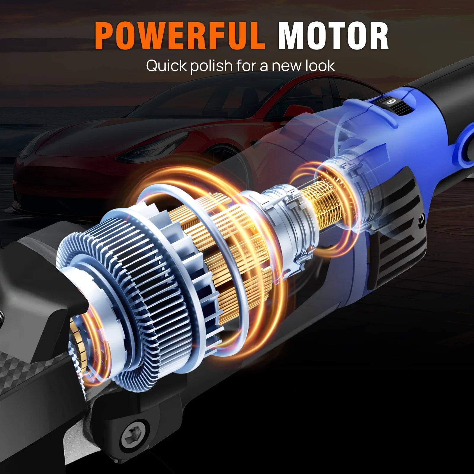 Professional 1400W Electric Car Polishing Machine – Complete 22-Piece Buffer & Detailing Set