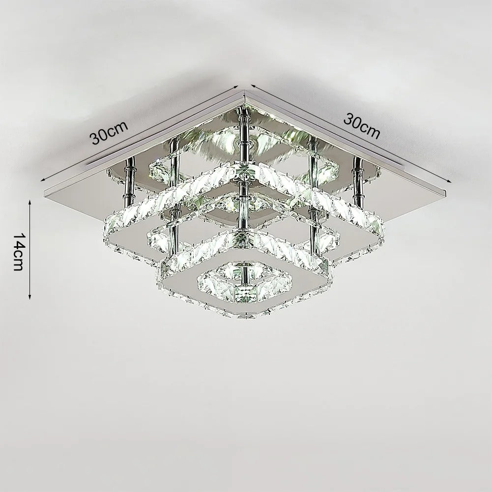 36W LED Ceiling Light Crystal Chandelier Pendant Lamp, Cool White