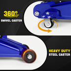 Steel Hydraulic Floor Jack 4000lbs / 2 Ton | Car & Lorry Trolley Jack with Swivel Casters