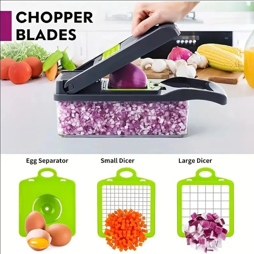 Vegetable Chopper Cutter Mandoline Slicer Cheese Grater - Food Onion Salad Veggie Chopper with Container - Kitchen Tools Gadgets